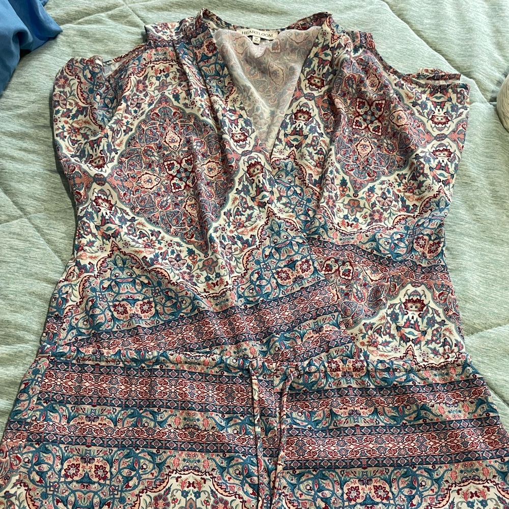 Floral Printed Boho Malena Romper Small